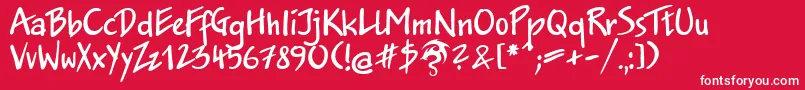 フォントJakobDpNormal – 赤い背景に白い文字
