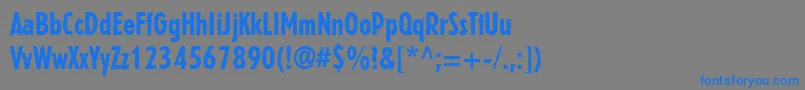 フォントErbarLtBoldCondensed – 灰色の背景に青い文字