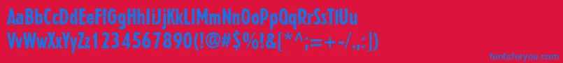 ErbarLtBoldCondensed Font – Blue Fonts on Red Background