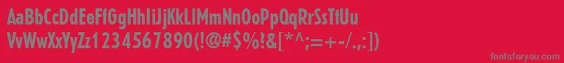 フォントErbarLtBoldCondensed – 赤い背景に灰色の文字