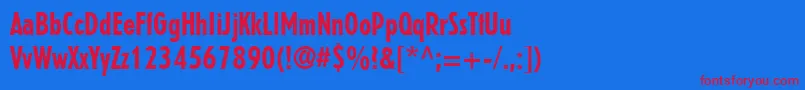 ErbarLtBoldCondensed Font – Red Fonts on Blue Background