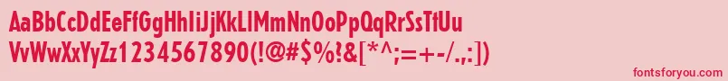 Шрифт ErbarLtBoldCondensed – красные шрифты на розовом фоне