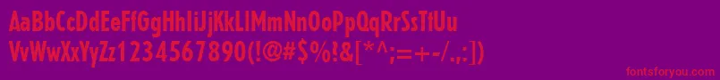 ErbarLtBoldCondensed Font – Red Fonts on Purple Background