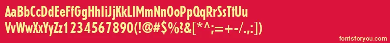 ErbarLtBoldCondensed Font – Yellow Fonts on Red Background