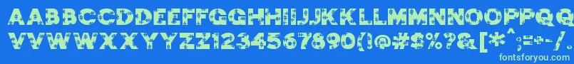 Jigsawtr Font – Green Fonts on Blue Background