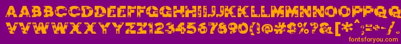 Jigsawtr Font – Orange Fonts on Purple Background