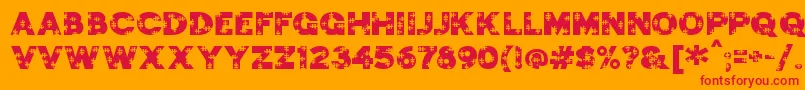 フォントJigsawtr – オレンジの背景に赤い文字