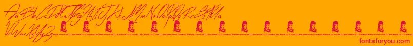 EarlyBird Font – Red Fonts on Orange Background