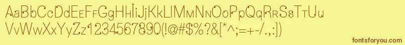 Dropsc-fontti – ruskeat fontit keltaisella taustalla