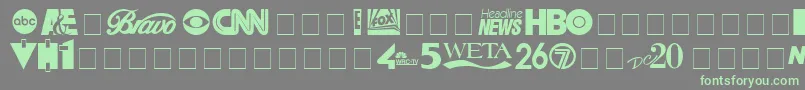 Cabledingbats-fontti – vihreät fontit harmaalla taustalla