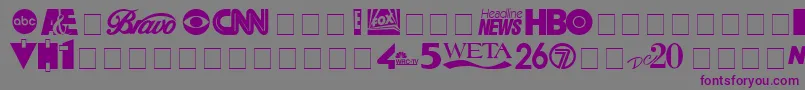 Cabledingbats-fontti – violetit fontit harmaalla taustalla