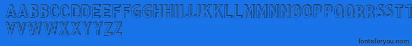 CfthreedimensionspersonalR Font – Black Fonts on Blue Background