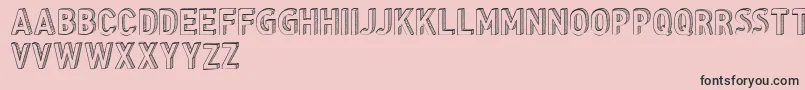 CfthreedimensionspersonalR-fontti – mustat fontit vaaleanpunaisella taustalla