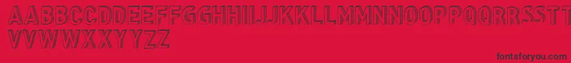 フォントCfthreedimensionspersonalR – 赤い背景に黒い文字