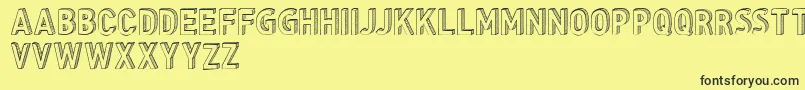 CfthreedimensionspersonalR Font – Black Fonts on Yellow Background