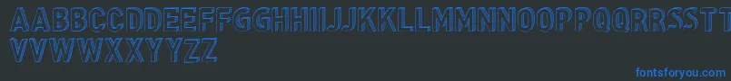 Шрифт CfthreedimensionspersonalR – синие шрифты на чёрном фоне