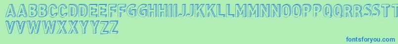 CfthreedimensionspersonalR Font – Blue Fonts on Green Background