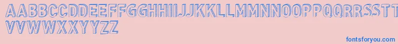 CfthreedimensionspersonalR-fontti – siniset fontit vaaleanpunaisella taustalla