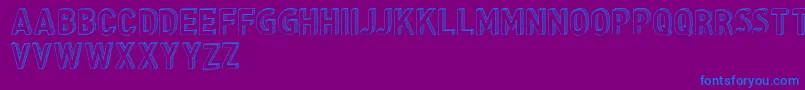 フォントCfthreedimensionspersonalR – 紫色の背景に青い文字