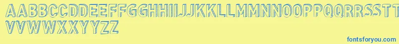 CfthreedimensionspersonalR Font – Blue Fonts on Yellow Background