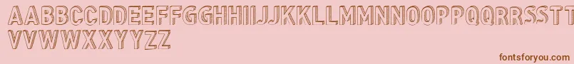 CfthreedimensionspersonalR-fontti – ruskeat fontit vaaleanpunaisella taustalla