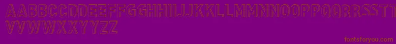 CfthreedimensionspersonalR-fontti – ruskeat fontit violetilla taustalla