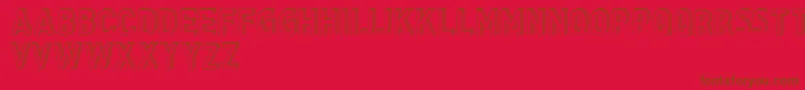 Czcionka CfthreedimensionspersonalR – brązowe czcionki na czerwonym tle