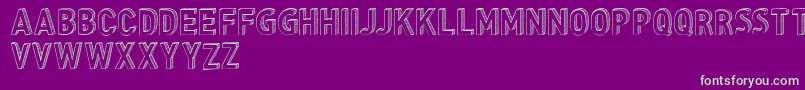 CfthreedimensionspersonalR-fontti – vihreät fontit violetilla taustalla