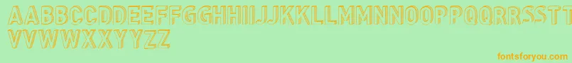 CfthreedimensionspersonalR-Schriftart – Orangefarbene Schriften auf grünem Hintergrund