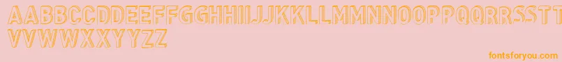CfthreedimensionspersonalR-Schriftart – Orangefarbene Schriften auf rosa Hintergrund