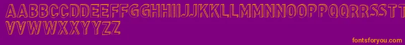 CfthreedimensionspersonalR-Schriftart – Orangefarbene Schriften auf violettem Hintergrund