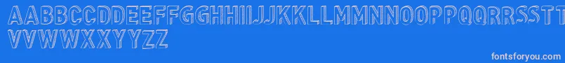 CfthreedimensionspersonalR Font – Pink Fonts on Blue Background