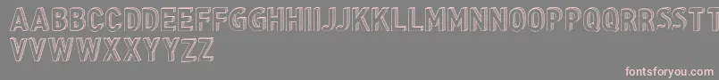 CfthreedimensionspersonalR-fontti – vaaleanpunaiset fontit harmaalla taustalla