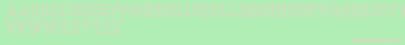 CfthreedimensionspersonalR-fontti – vaaleanpunaiset fontit vihreällä taustalla