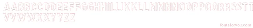 CfthreedimensionspersonalR-fontti – vaaleanpunaiset fontit valkoisella taustalla