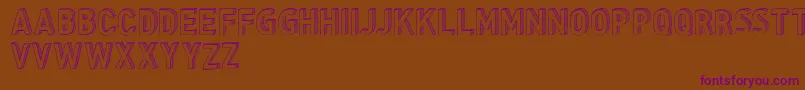 CfthreedimensionspersonalR-fontti – violetit fontit ruskealla taustalla