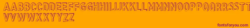CfthreedimensionspersonalR-Schriftart – Violette Schriften auf orangefarbenem Hintergrund