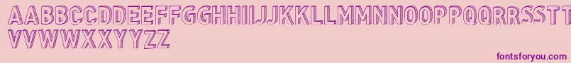 CfthreedimensionspersonalR-fontti – violetit fontit vaaleanpunaisella taustalla