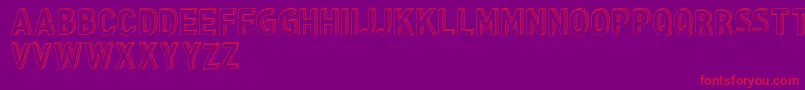 CfthreedimensionspersonalR-fontti – punaiset fontit violetilla taustalla