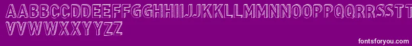 CfthreedimensionspersonalR-Schriftart – Weiße Schriften auf violettem Hintergrund