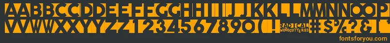 Radicalblock Font – Orange Fonts on Black Background