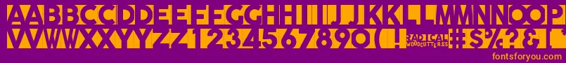 Radicalblock Font – Orange Fonts on Purple Background