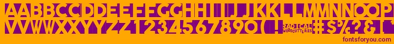 Radicalblock Font – Purple Fonts on Orange Background