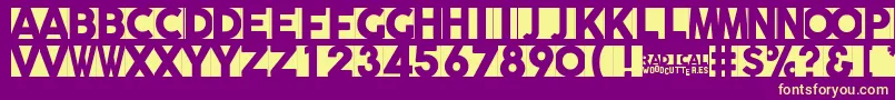 Radicalblock Font – Yellow Fonts on Purple Background