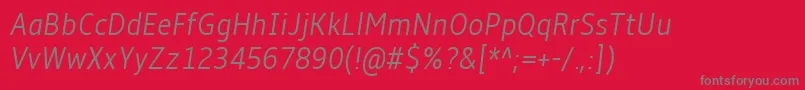 AmbleLightCondensedItalic Font – Gray Fonts on Red Background