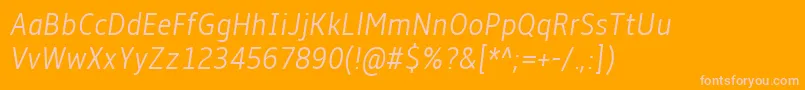 AmbleLightCondensedItalic Font – Pink Fonts on Orange Background