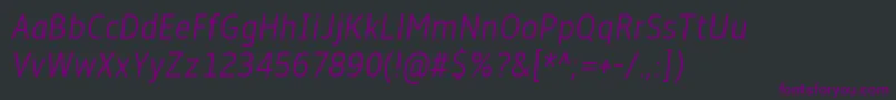 Шрифт AmbleLightCondensedItalic – фиолетовые шрифты на чёрном фоне