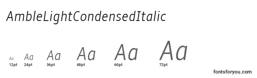 AmbleLightCondensedItalic Font Sizes