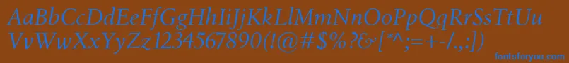 BirkaItalic Font – Blue Fonts on Brown Background