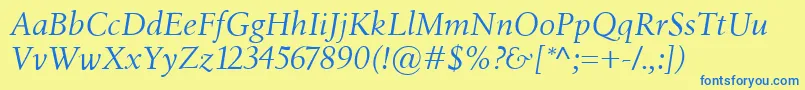 BirkaItalic Font – Blue Fonts on Yellow Background